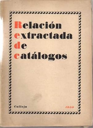 RELACIÓN EXTRACTADA DE CATÁLOGOS 1876-1930.