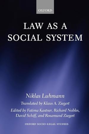 Image du vendeur pour Law as a Social System mis en vente par AHA-BUCH GmbH