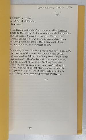 Bild des Verkufers fr It's a Funny Thing: an interview of David McFadden by George Bowering zum Verkauf von Attic Books (ABAC, ILAB)