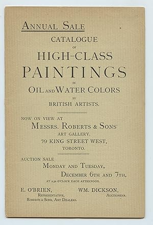 Catalogue of High-Class Paintings in Oil and Water Colors by British Artists. Now on view at Mess...