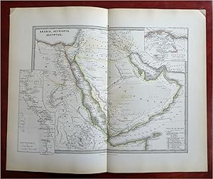 Arabian peninsula Red Sea Nile Delta 1865 Menke fine historical map