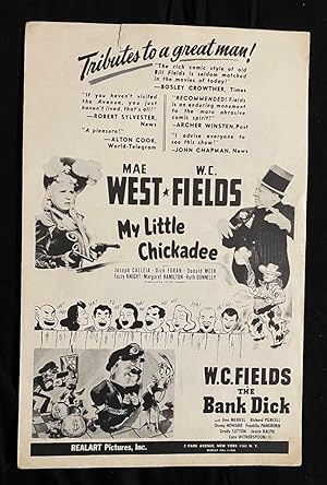 Seller image for My Little Chickadee / The Bank Dick Original Movie Pressbook WC FIELDS for sale by DTA Collectibles