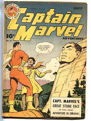 CAPTAIN MARVEL ADVENTURES #33 1944-FAWCETT COMICS-OMAHA comic book G/VG