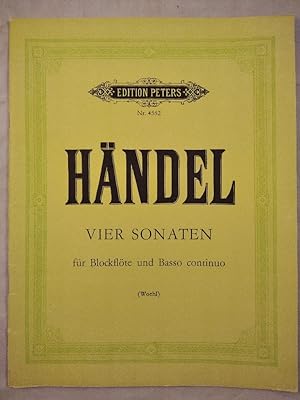 4 Sonaten. Für Blockflöte (Violine) und Basso continuo.