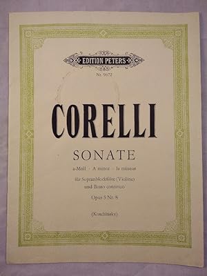Sonate A-Moll Für Sopranblockflöte (Violine) und Basso Continue. Opus 5 Nr. 8.