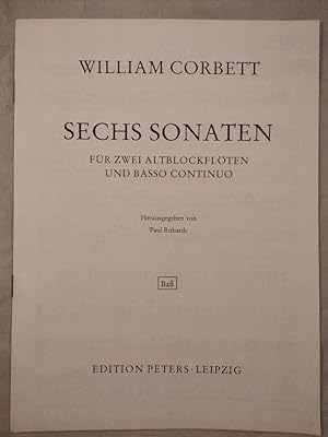 Sechs Sonaten. Für zwei Altblockflöten und Basso continuo.