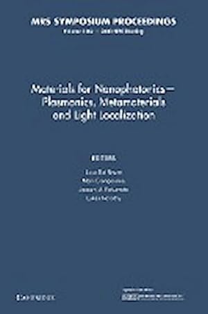 Seller image for Materials for Nanophotonics Plasmonics, Metamaterials and Light Localization : Volume 1182 for sale by AHA-BUCH GmbH