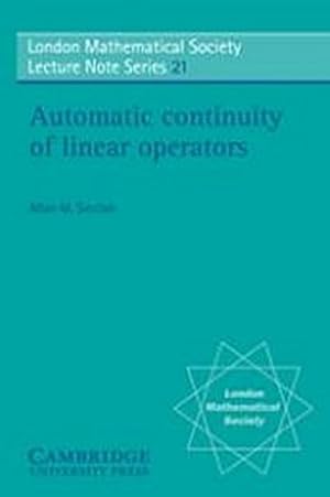 Seller image for Automatic Continuity of Linear Operators for sale by AHA-BUCH GmbH
