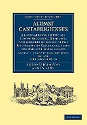 Seller image for Alumni Cantabrigienses - Volume 1 for sale by AHA-BUCH GmbH