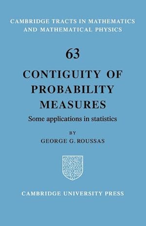 Bild des Verkufers fr Contiguity of Probability Measures : Some Applications in Statistics zum Verkauf von AHA-BUCH GmbH