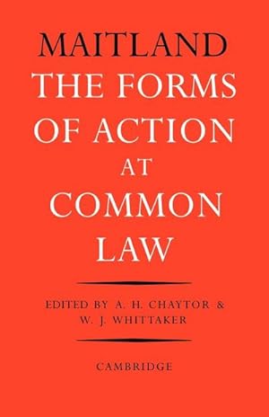 Immagine del venditore per The Forms of Action at Common Law venduto da AHA-BUCH GmbH
