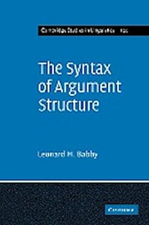 Image du vendeur pour The Syntax of Argument Structure mis en vente par AHA-BUCH GmbH