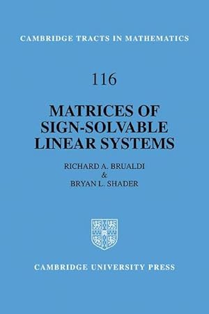 Immagine del venditore per Matrices of Sign-Solvable Linear Systems venduto da AHA-BUCH GmbH