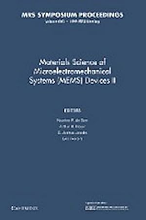 Imagen del vendedor de Materials Science of Microelectromechanical Systems (Mems) Devices II : Volume 605 a la venta por AHA-BUCH GmbH