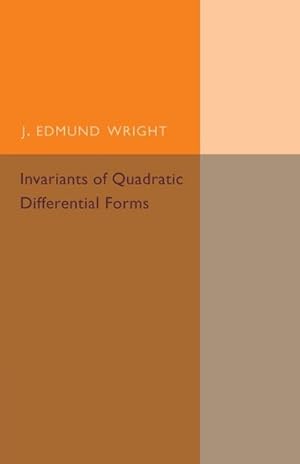 Bild des Verkufers fr Invariants of Quadratic Differential Forms zum Verkauf von AHA-BUCH GmbH