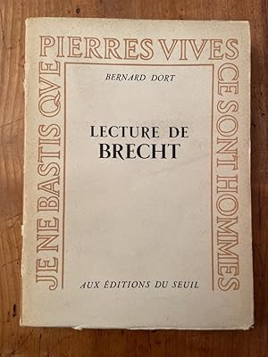 Image du vendeur pour Lecture de Brecht mis en vente par Librairie des Possibles