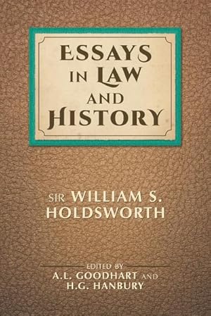 Image du vendeur pour Essays in Law and History mis en vente par AHA-BUCH GmbH