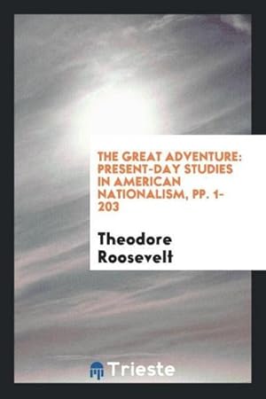 Seller image for The Great Adventure : Present-Day Studies in American Nationalism, pp. 1-203 for sale by AHA-BUCH GmbH