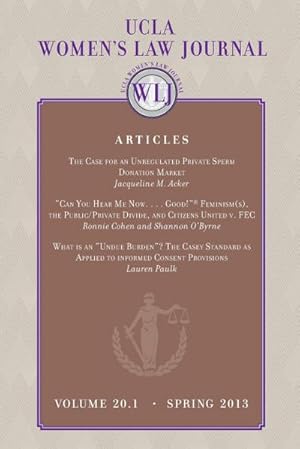 Seller image for UCLA Women's law Journal (Volume 20.1) Spring 2013 for sale by AHA-BUCH GmbH