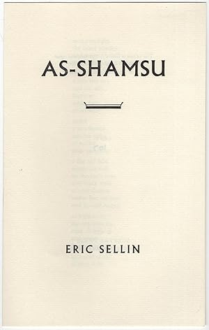 Immagine del venditore per As-Shamsu venduto da Between the Covers-Rare Books, Inc. ABAA