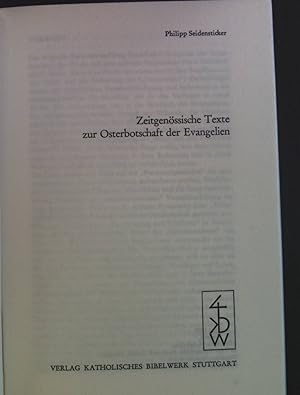Seller image for Zeitgenssische Texte zur Osterbotschaft der Evangelien. Stuttgarter Bibelstudien 27. for sale by books4less (Versandantiquariat Petra Gros GmbH & Co. KG)