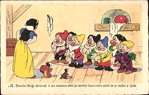 Bild des Verkufers fr Ansichtskarte / Postkarte Walt Disney, Blanche Neige et les sept nains, Zwerge, Schneewittchen zum Verkauf von akpool GmbH