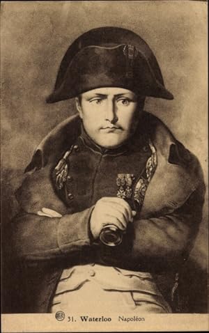 Ansichtskarte / Postkarte Napoleon in Uniform, Portrait, Waterloo