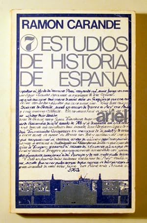 Seller image for SIETE ESTUDIOS DE HISTORIA DE ESPAA - Barcelona 1971 for sale by Llibres del Mirall