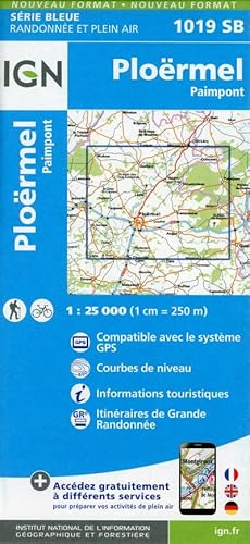 Bild des Verkufers fr IGN Karte, Serie Bleue Ploermel, Paimpont : Compatible avec le systme GPS. Courbes de niveau, Informations touristiques. Itinraires de Grande Randonne. Mit QR-Code. Mit QR-Code zum Verkauf von AHA-BUCH GmbH