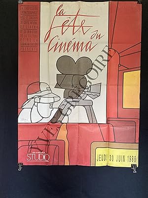 LA FETE DU CINEMA JEUDI 30 JUIN 1988-AFFICHE 120 CM X 160 CM SIGNEE ADAMI