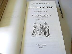 Bild des Verkufers fr Dictionnaire raisonne de l'architecture Tome IV : CONS - CYB zum Verkauf von JLG_livres anciens et modernes