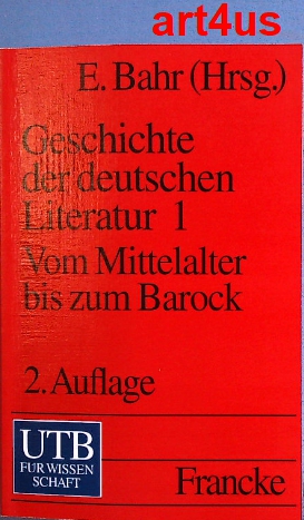 Bild des Verkufers fr Geschichte der deutschen Literatur : Band 1. : Vom Mittelalter bis zum Barock. ; UTB ; 1463 zum Verkauf von art4us - Antiquariat