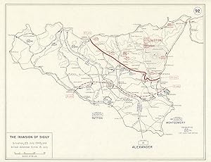 The Invasion of Sicily - Situation, 23 July 1943, and Allied Advance Since 15 July