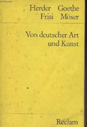 Bild des Verkufers fr Von deutscher Art und Kunst (Einige fliegende Bltter) - "Universal-Bibliothek" zum Verkauf von Le-Livre
