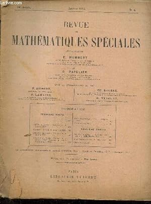 Bild des Verkufers fr Revue de Mathmatiques Spciales, 24e anne, n4 (janvier 1914) zum Verkauf von Le-Livre