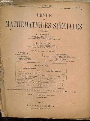 Imagen del vendedor de Revue de Mathmatiques Spciales, 24e anne, n3 (dcembre 1913) a la venta por Le-Livre