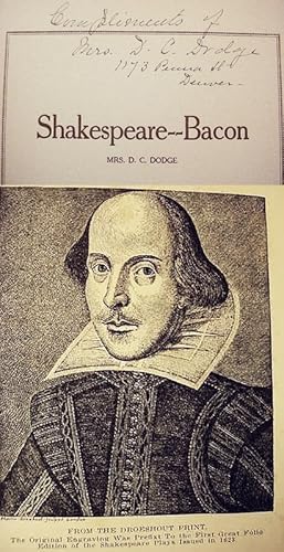 Seller image for Shakespeare -- Bacon for sale by Watermark West Rare Books