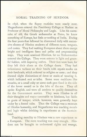 Seller image for Moral Training of Hindoos. An uncommon original article from The Asiatic Quarterly Review, 1889. for sale by Cosmo Books