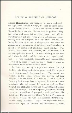 Seller image for Political Training of the Hindoos. An uncommon original article from The Asiatic Quarterly Review, 1890. for sale by Cosmo Books