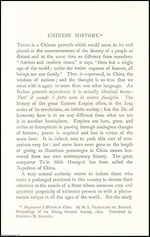 Seller image for Chinese History. An uncommon original article from The Asiatic Quarterly Review, 1890. for sale by Cosmo Books