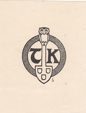 Immagine del venditore per T K [Theodor Knorr]. Initialen, Eule und Spaten. venduto da Antiquariat  Braun