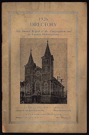 1926 DIRECTORY: 31ST ANNUAL REPORT OF THE CONGREGATION AND ITS VARIOUS ORGANIZATIONS
