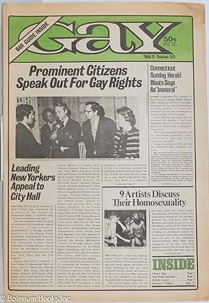 Immagine del venditore per Gay: vol. 2, #55, July 19, 1971: Prominent Citizens Speak Out for Gay Rights venduto da Bolerium Books Inc.