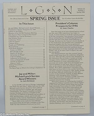 Seller image for LGSN: Lesbian & Gay Studies Newsletter; vol. 23, #1, Spring 1996 for sale by Bolerium Books Inc.