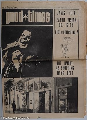 Bild des Verkufers fr Good Times: vol. 3, #40, Oct. 9, 1970: Janis zum Verkauf von Bolerium Books Inc.