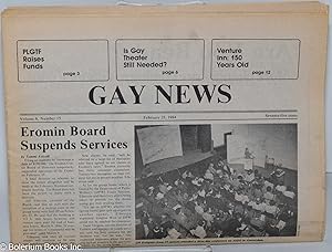 Immagine del venditore per Gay News [aka Philadelphia Gay News]: vol. 8, #15, February 23, 1984: European AIDS Conference Attended by 15 Countries venduto da Bolerium Books Inc.