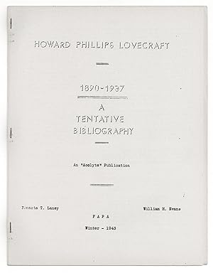 Bild des Verkufers fr Howard Phillips Lovecraft, 1890-1937 a Tentative Bibliography zum Verkauf von Burnside Rare Books, ABAA