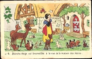 Bild des Verkufers fr Ansichtskarte / Postkarte Walt Disney, Comic, Schneewittchen und die 7 Zwerge, Waldtiere, Eichhrnchen zum Verkauf von akpool GmbH