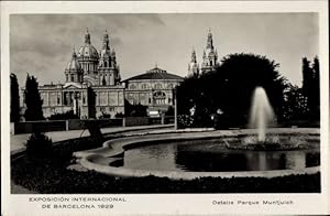 Ansichtskarte / Postkarte Exposicion Internacional de Barcelona 1929, Detalle Parque Muntjuich