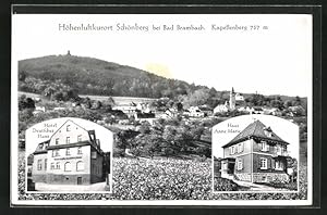 Bild des Verkufers fr Ansichtskarte Schnberg b. Bad Brambach, Kappellenberg, Haus Anne Marie, Hotel Deutsches Haus zum Verkauf von Bartko-Reher